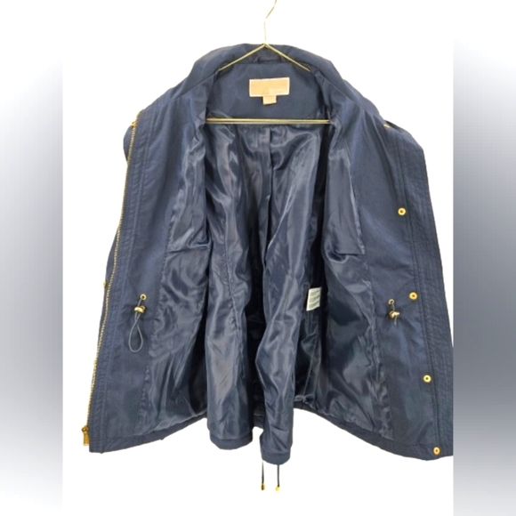 MICHAEL Michael Kors Navy Blue With Gold Hardware Utility Jacket - Picture 9 of 11